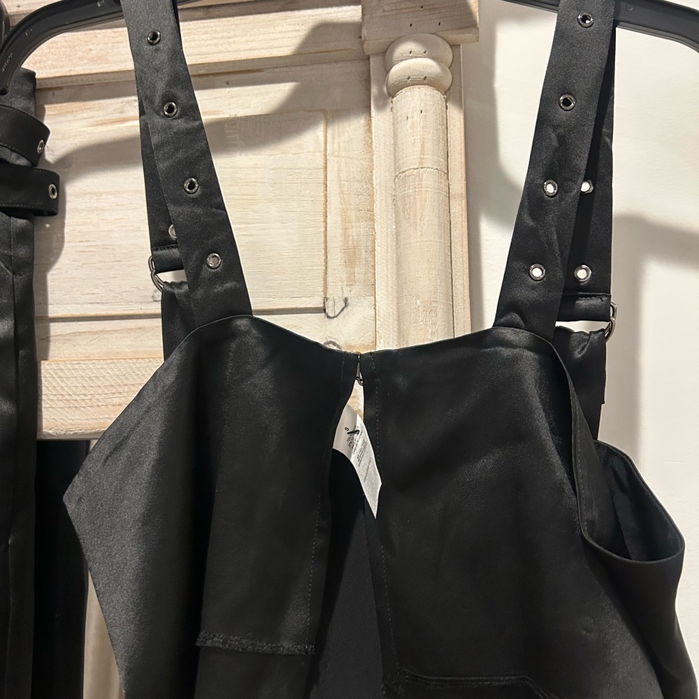 BLACK - Nonchalant Freya crop top and matching double-belted trousers - Picture 3 of 8